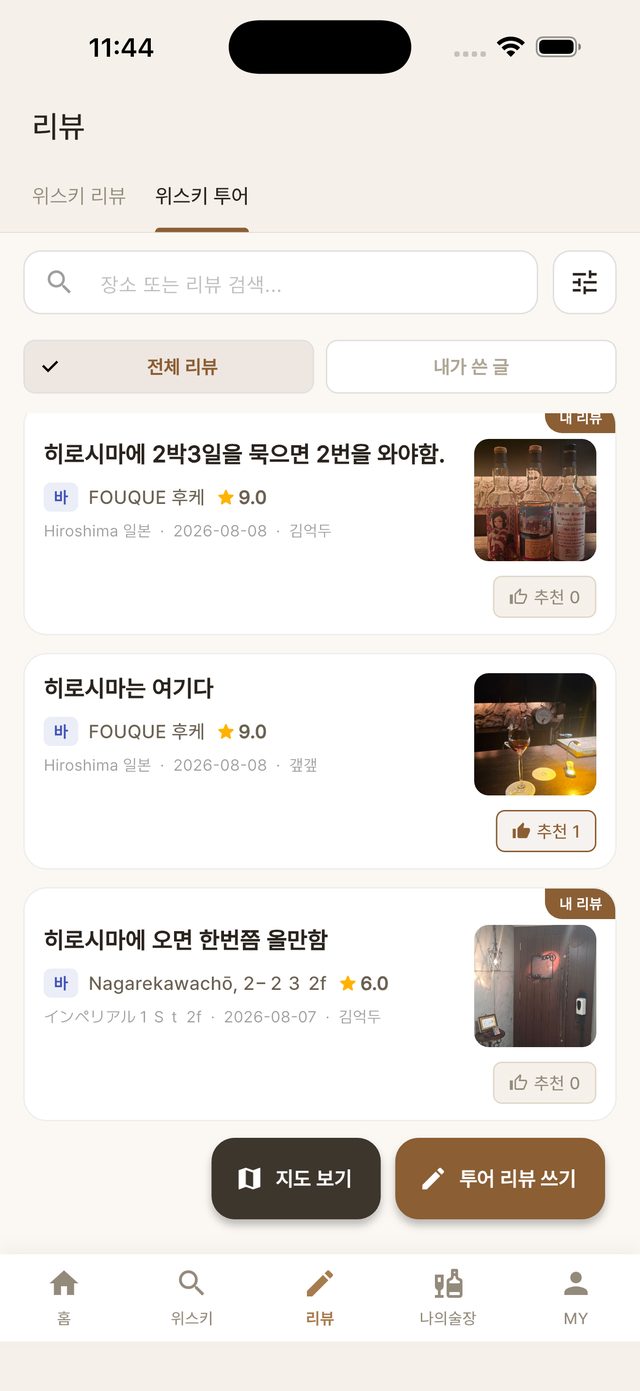 위스키 투어 - 바와 증류소 방문 기록